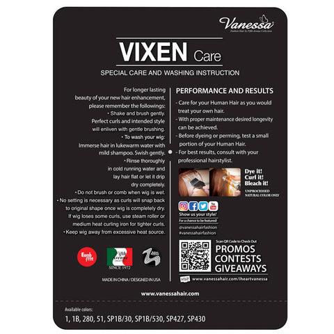 Vanessa Vixen 100% Human Hair Wig - HJH AMIA