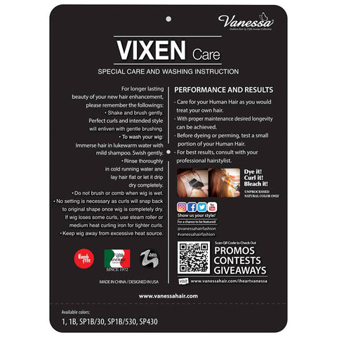 Vanessa Vixen 100% Human Hair Wig - HJH DAHLIA