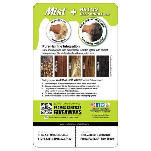 Vanessa Mist Synthetic Hair HD Lace Front Wig - MELANY