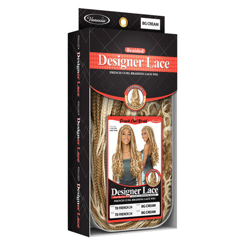 Vanessa Designer Lace French Curl Braided Lace Front Wig - TB FRENCH 24