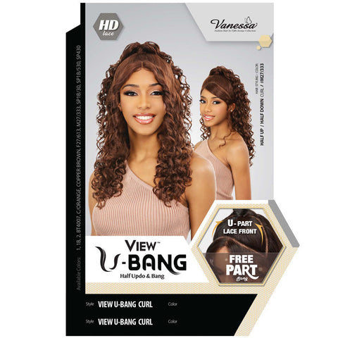 Vanessa View U-Bang HD Lace Front Wig - VIEW U BANG CURL - Half Updo and Bang