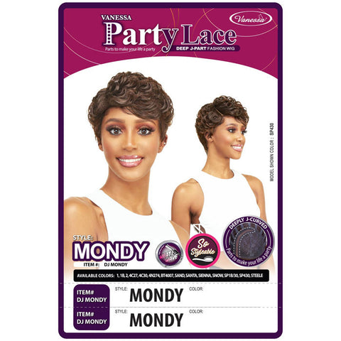 Vanessa Party Lace Deep J-Part Fashion Wig - MONDY