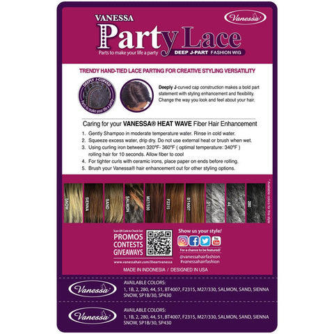 Vanessa Party Lace Deep J-Part Lace Wig - KOLINA