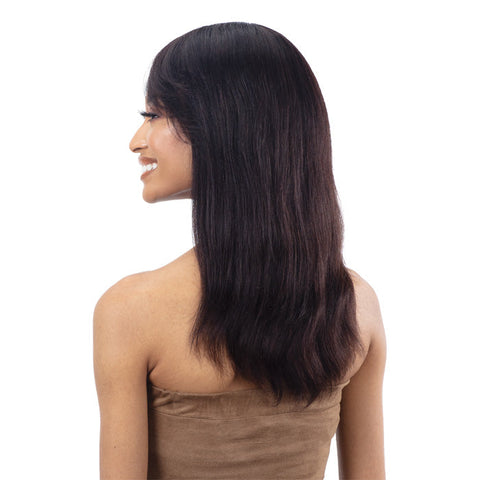 Shake-N-Go Girlfriend 100% Virgin Human Hair Curtain Bang Wig - STRAIGHT
