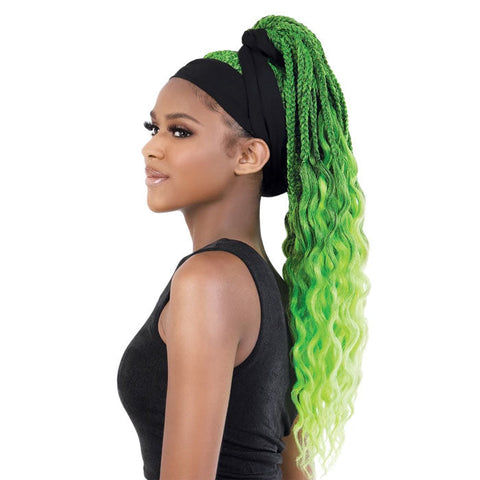 Seduction Quick Wrap with Headband Wig - BOX BRAID with CURLY ENDS 30", 36"