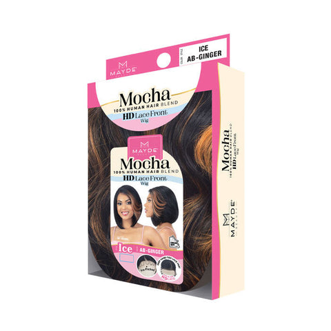 Mayde Mocha Glueless 100% Human Hair Blend 4.5" Deep Part HD Lace Front Wig - ICE