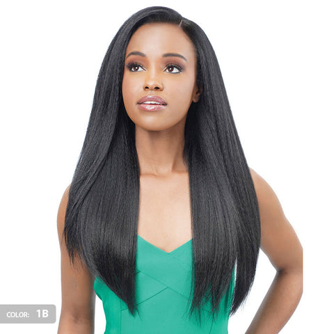 Zury Sis Yaki Texture Glueless Human Hair Blend 13x6 HD Lace Front Wig - ALORA