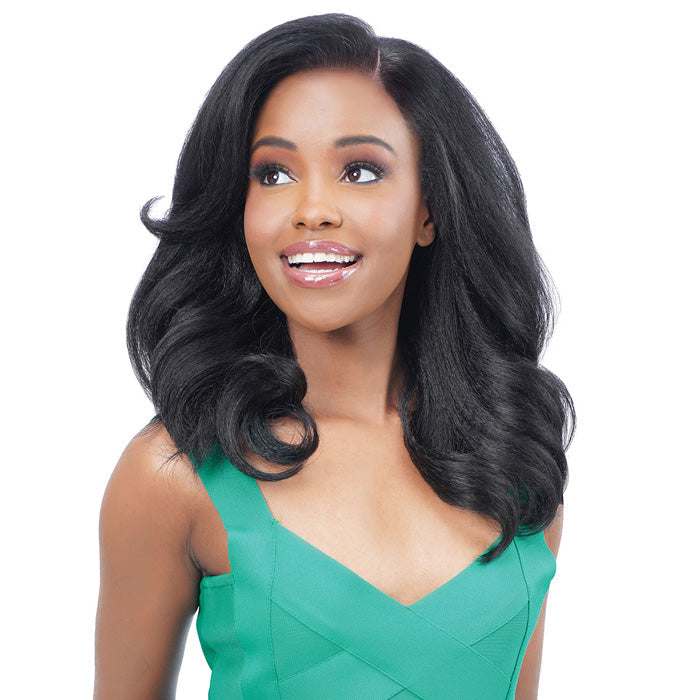 Zury Sis Yaki Texture Glueless Human Hair Blend 13x6 HD Lace Front Wig - OLINDA
