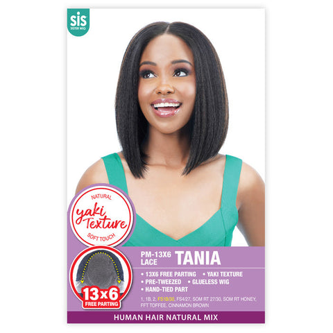 Zury Sis Yaki Texture Glueless Human Hair Blend 13x6 HD Lace Front Wig - TANIA