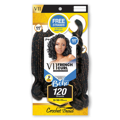 Zury Sis V11 Boho 120 Strands Pre-Looped Crochet Braid - V11 FRENCH CURL