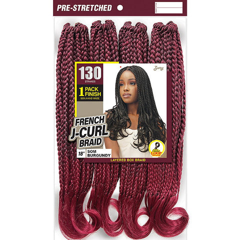 Zury Sis Loop Crochet Braids 100% Hand-Made - FRENCH J CURL BRAID 18" 130 STRANDS