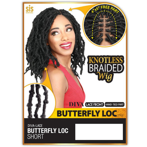 Zury Sis Knotless Braided 4x5 Free Part Lace Front Wig - DIVA LACE BUTTERFLY LOC SHORT