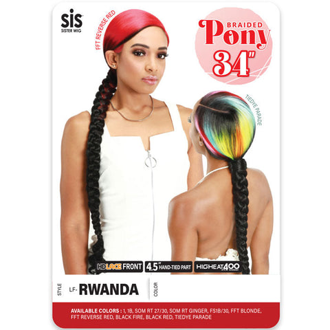 Zury Sis Braided Pony 4.5" Hand-Tied HD Part Lace Wig - LF-RWANDA