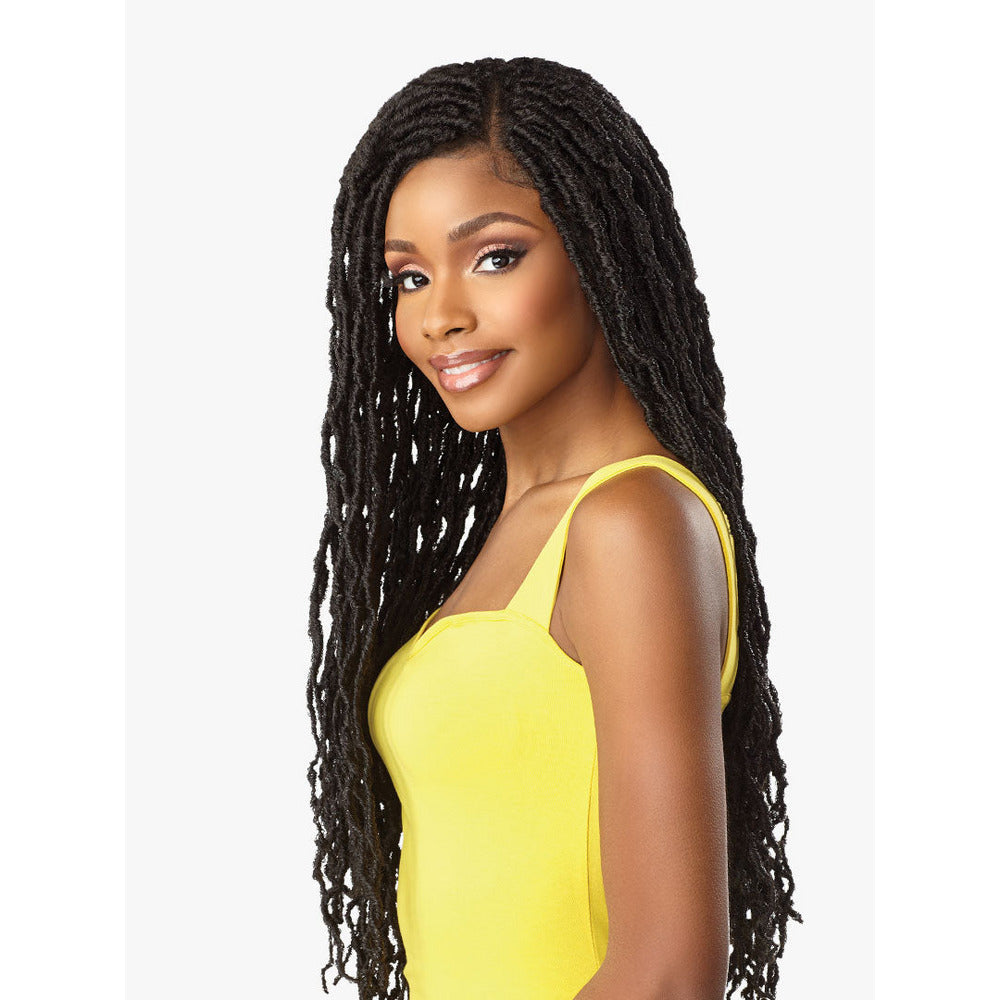 Sensationnel Cloud 9 4x4 Braided Swiss Lace Synthetic Lace Front Wig - Distressed Locs 28"