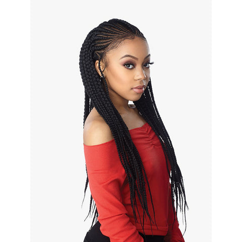 Sensationnel Cloud 9 13x7 Synthetic Lace Front Wig -  Feed In Fulani Cornrow