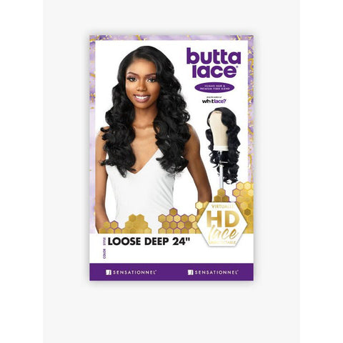 Sensationnel Butta Lace Human Hair Blend Lace Front Wig - Loose Deep 24"