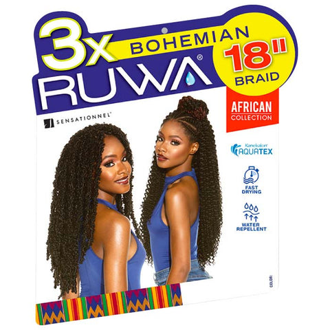 Sensationnel African Collection 3X Ruwa Pre-Stretched Braid Bohemian 18 Inch