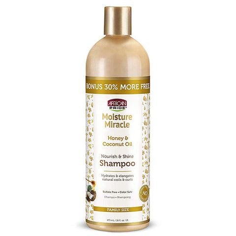 African Pride Moisture Miracle Honey & Coconut Oil Nourish & Shine Shampoo 12oz