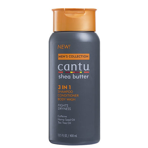 Cantu Shea Butter Mens Collection 3in1 Shampoo Conditioner Bodywash 13.5oz