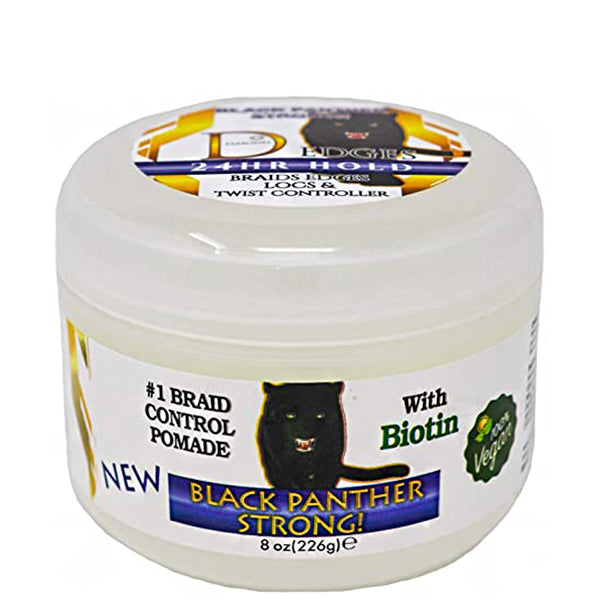 Diamond Edges Black Panther Strong 24HR Hold Vegan with Biotin Braid Control Pomade 8oz