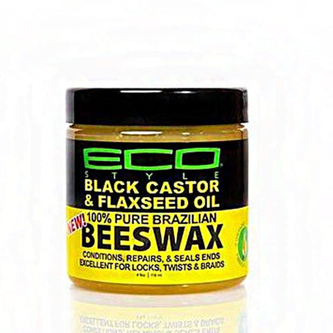 Eco Style Black Castor & Flaxseed Oil 100% Pure Brazilian Beeswax 4oz