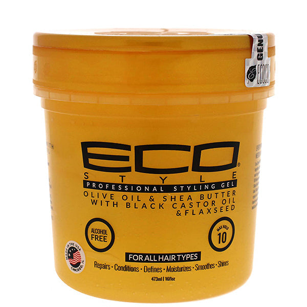 Eco Style Gold Styling Gel with Olive Oil & Shea Butter - Black Castor Oil & Flaxseed 8oz