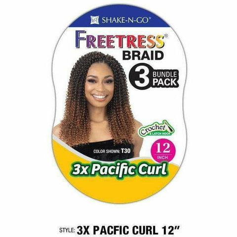 FreeTress: 3X Pacific Curl 12" Crochet Braids - FINAL SALE