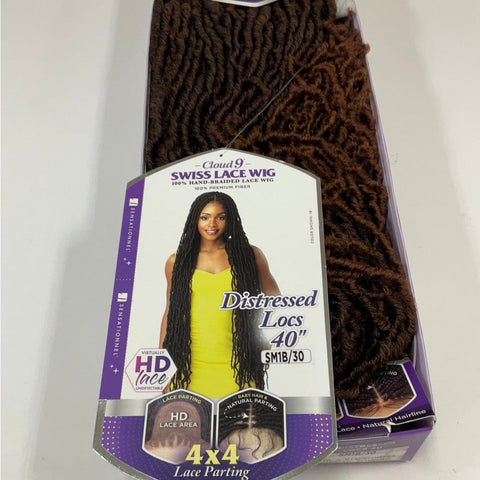 Sensationnel Cloud 9 4x4 Braided Swiss Lace Synthetic Lace Front Wig - Distressed Locs 40"