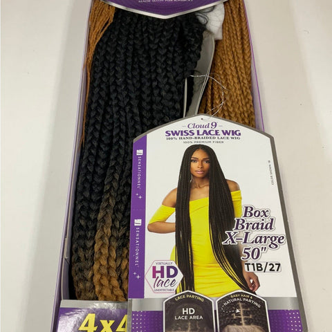 Sensationnel Cloud 9 4x4 HD Braided Lace Front Wig - BOX BRAID X-LARGE 50″