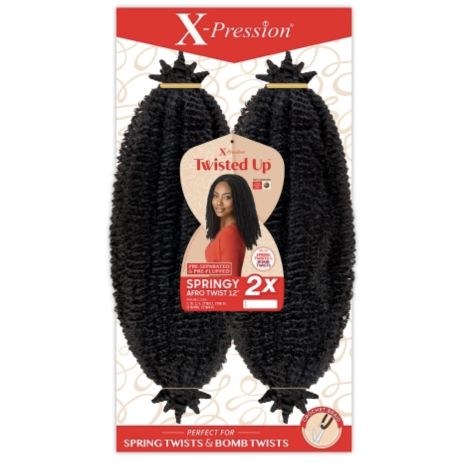 Outre: X-Pression Twisted Up 2X Springy Afro Twist 12"Crochet Braids